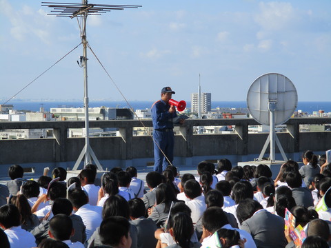 避難訓練のようす